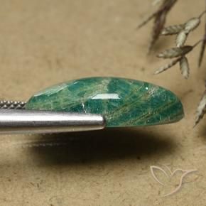 Amazonita Verde frío natural de 8.28 ct, Marquesa, Opaco