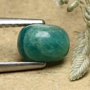 Amazonita verde natural de 0,87 ct, corte cojín, opaco