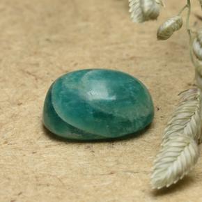 Amazonita verde natural de 0,87 ct, corte cojín, opaco