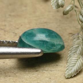 Amazonita verde natural de 0,87 ct, corte cojín, opaco