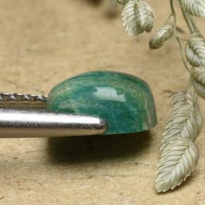 Amazonita verde-azul natural de 1,17 ct, corte cojín, opaco