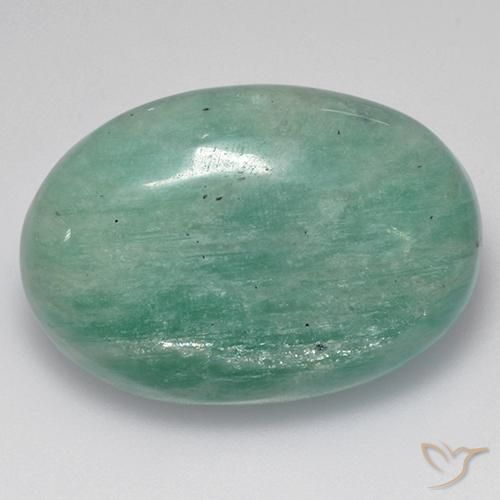 Amazonita Verde musgo natural de 27.96 ct, Ovalada, Translúcido