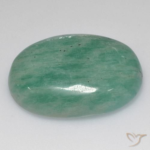 Amazonita Verde musgo natural de 27.96 ct, Ovalada, Translúcido