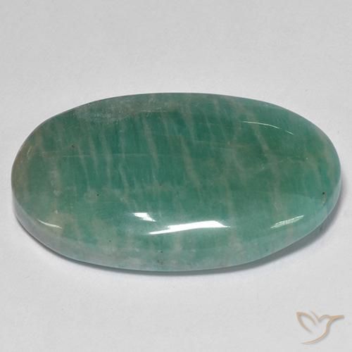 Amazonita Verde azulado natural de 21.49 ct, Ovalada, Translúcido