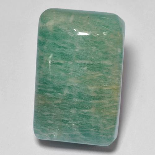 Amazonita Verde azulado medio natural de 17.22 ct, Corte Cojín, Translúcido