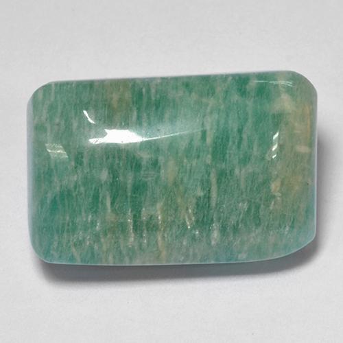 Amazonita Verde azulado medio natural de 17.22 ct, Corte Cojín, Translúcido