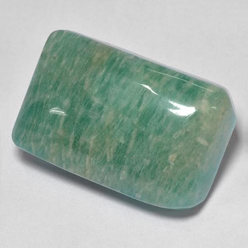 Amazonita Verde azulado medio natural de 17.22 ct, Corte Cojín, Translúcido