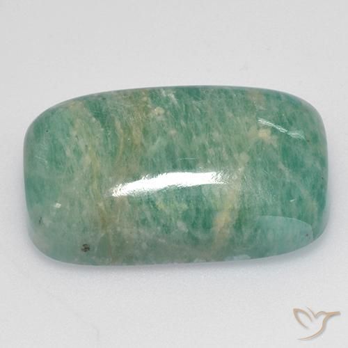 Amazonita Tono azul verde natural de 17.38 ct, Forma Cojín, Translúcido