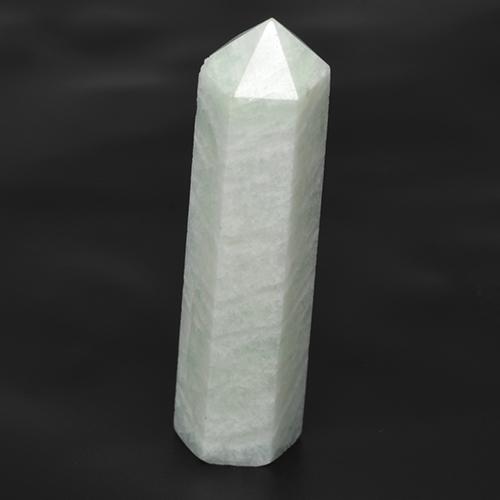 Amazonita blanco verdoso natural de 25,96 ct, forma elegante, translúcido