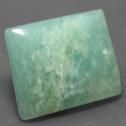 Amazonita Verde pálido natural de 25.74 ct, Corte Baguette, Translúcido