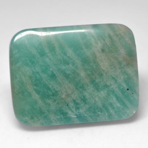 Amazonita Verde azulado natural de 22.54 ct, Corte Cojín, Translúcido