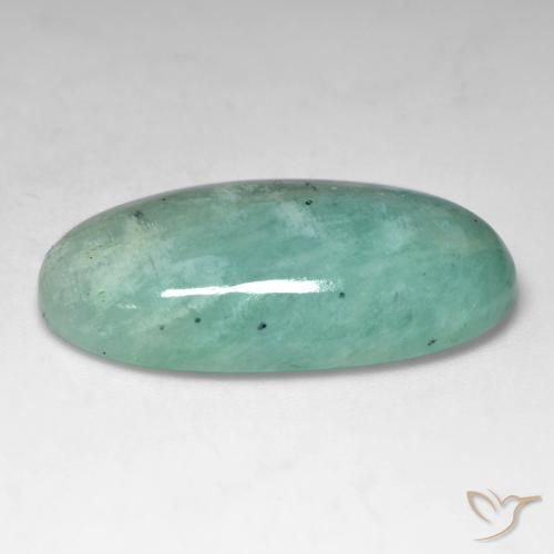 Amazonita Verde azulado natural de 24.84 ct, Ovalada, Translúcido