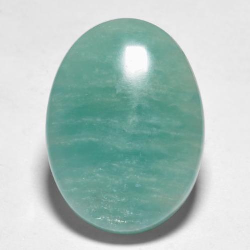 Amazonita tono azul verde natural de 10,39 ct, corte óvalo, translúcido