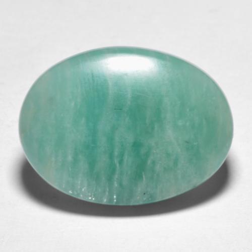 Amazonita tono azul verde natural de 10,39 ct, corte óvalo, translúcido