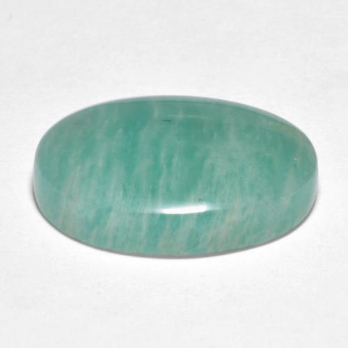 Amazonita tono azul verde natural de 10,39 ct, corte óvalo, translúcido