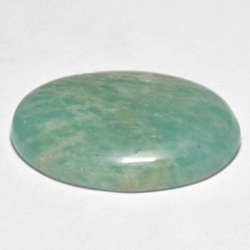 Amazonita Verde azulado natural de 14.79 ct, Corte Óvalo, Translúcido