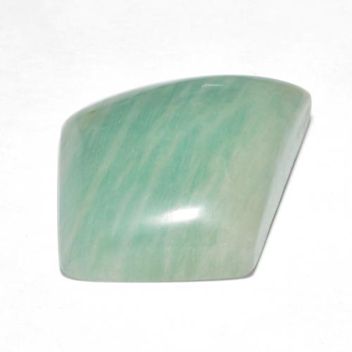 Amazonita Verde azulado medio natural de 18.07 ct, Forma elegante, Translúcido