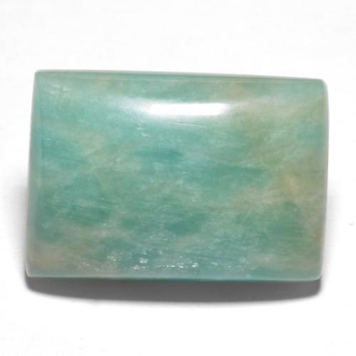 Amazonita verde azulado natural de 14,98 ct, corte baguette, translúcido