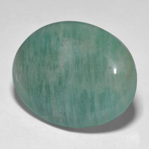 Amazonita verde azulado medio natural de 27,07 ct, corte óvalo, translúcido