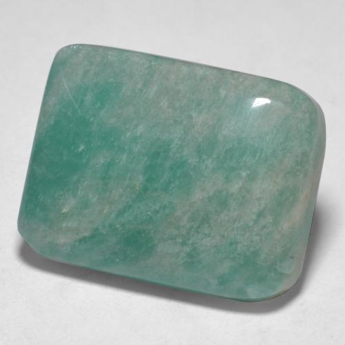 Amazonita Verde azulado medio natural de 14.36 ct, Corte Cojín, Translúcido