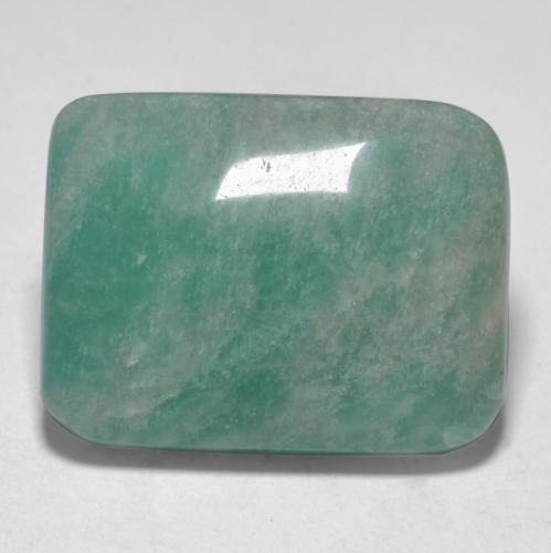 Amazonita Verde azulado medio natural de 14.36 ct, Corte Cojín, Translúcido