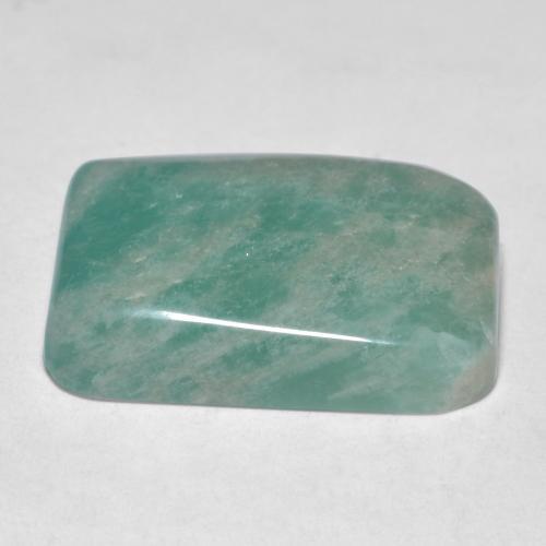 Amazonita Verde azulado medio natural de 14.36 ct, Corte Cojín, Translúcido