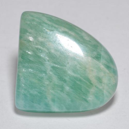 Amazonita verde azulado natural de 9,26 ct, forma elegante, translúcido
