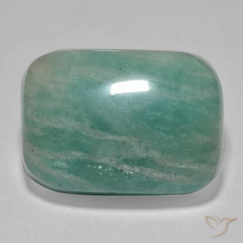 Amazonita Tono azul verde natural de 21.86 ct, Forma Cojín, Translúcido