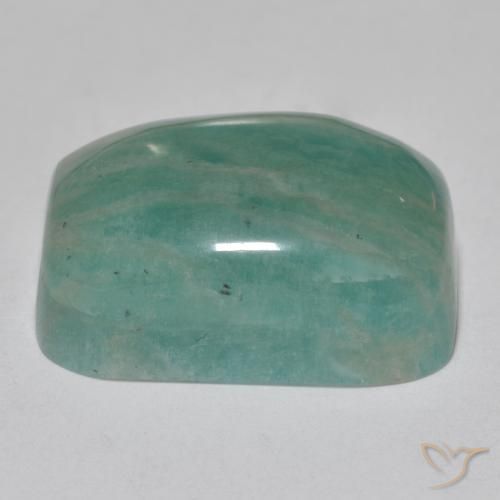 Amazonita Tono azul verde natural de 21.86 ct, Forma Cojín, Translúcido