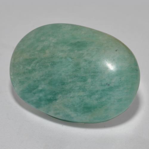 Amazonita Verde azulado medio natural de 15.80 ct, Corte Óvalo, Translúcido