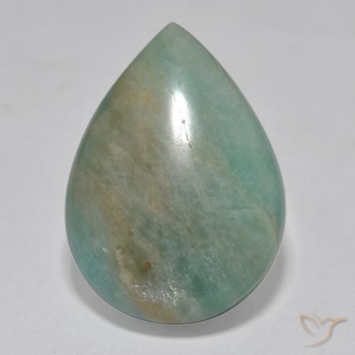 16.57ct Natural Tono azul verde Amazonita, En forma de pera, Translúcido