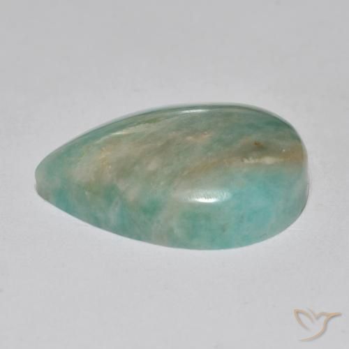 Amazonita Tono azul verde natural de 16.57 ct, En forma de pera, Translúcido