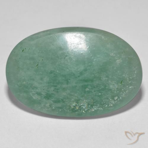 Amazonita Verde azulado natural de 18.36 ct, Ovalada, Translúcido