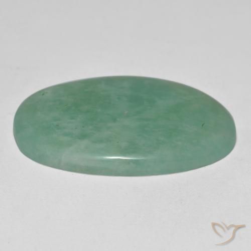 Amazonita Verde azulado natural de 18.36 ct, Ovalada, Translúcido