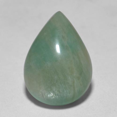 Amazonita Verde musgo cálido natural de 6.29 ct, En forma de pera, Translúcido