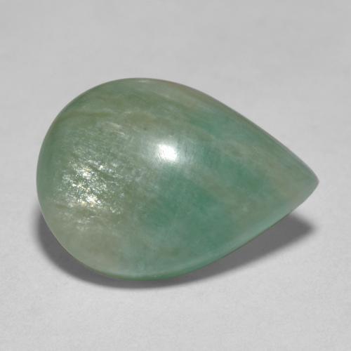 Amazonita Verde musgo cálido natural de 6.29 ct, En forma de pera, Translúcido