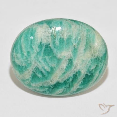 42.65ct Natural Verde medio Amazonita, Ovalada, Opaco