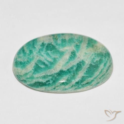 Amazonita Verde medio natural de 42.65 ct, Ovalada, Opaco