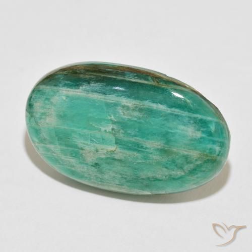 Amazonita Verde frío natural de 40.10 ct, Ovalada, Opaco