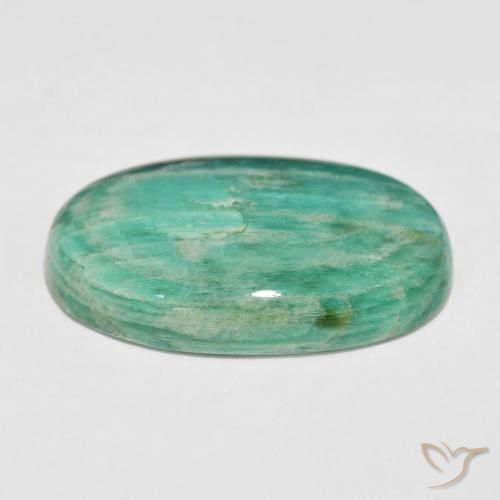 Amazonita Verde frío natural de 40.10 ct, Ovalada, Opaco