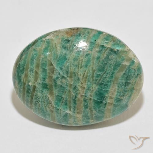 60.70ct Natural Verde oscuro Amazonita, Ovalada, Opaco