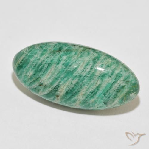 Amazonita Verde medio natural de 40.94 ct, Ovalada, Opaco