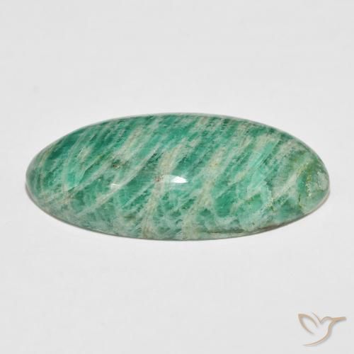 Amazonita Verde medio natural de 40.94 ct, Ovalada, Opaco