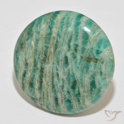 Amazonita Verde pino natural de 62.29 ct, Redondo, Opaco