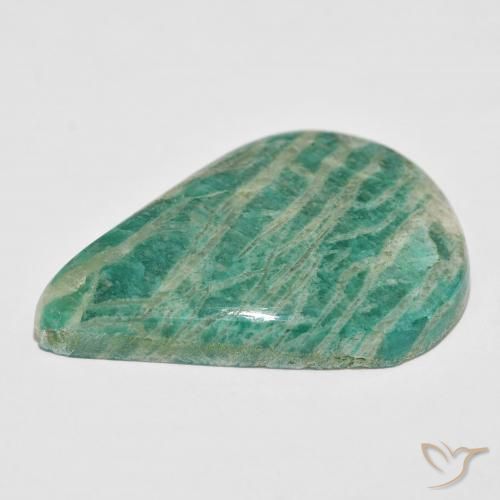 Amazonita Verde pino natural de 55.77 ct, En forma de pera, Opaco