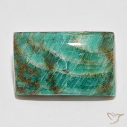 52.54ct Natural Verde frío Amazonita, Corte Baguette, Opaco