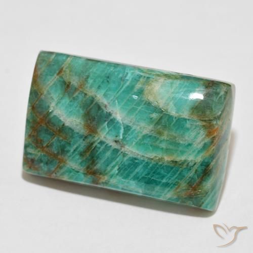 Amazonita Verde frío natural de 52.54 ct, Corte Baguette, Opaco