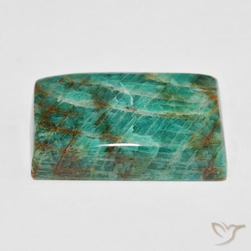 Amazonita Verde frío natural de 52.54 ct, Corte Baguette, Opaco