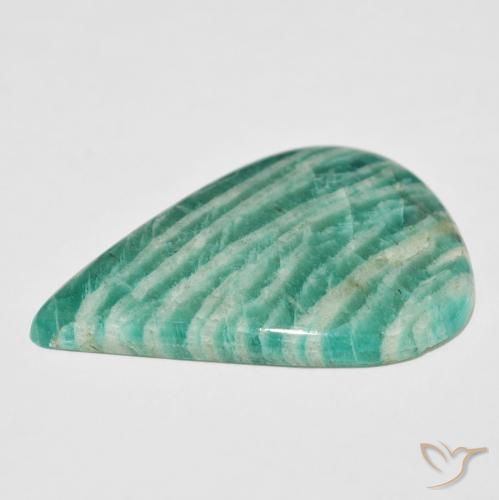Amazonita Verde frío natural de 51.56 ct, En forma de pera, Opaco