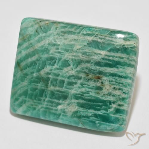 Amazonita Verde frío natural de 75.66 ct, Forma Cojín, Opaco